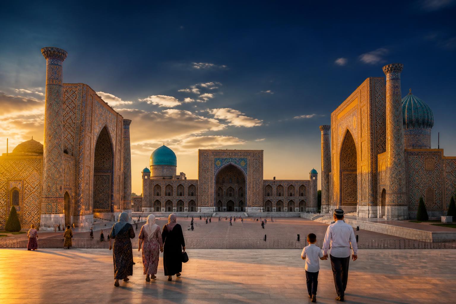 Patient and doctor looking toward a hopeful horizon connecting Central Asia and India